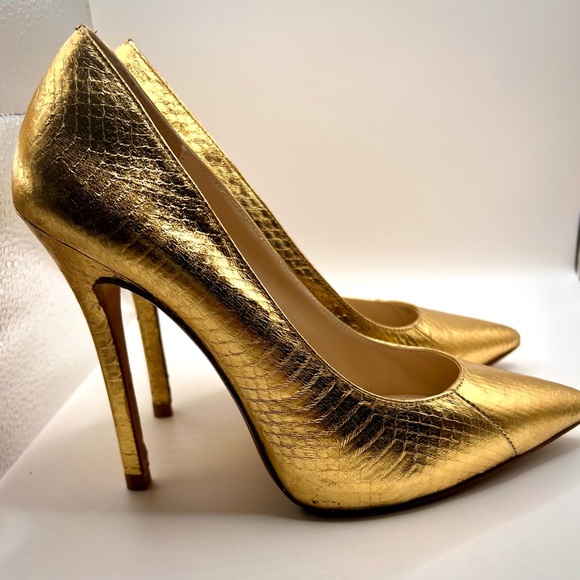 Glamorous KORS MICHAEL KORS Gold Shoes with Snakeskin effect leather Size 7 - Picture 2 of 13